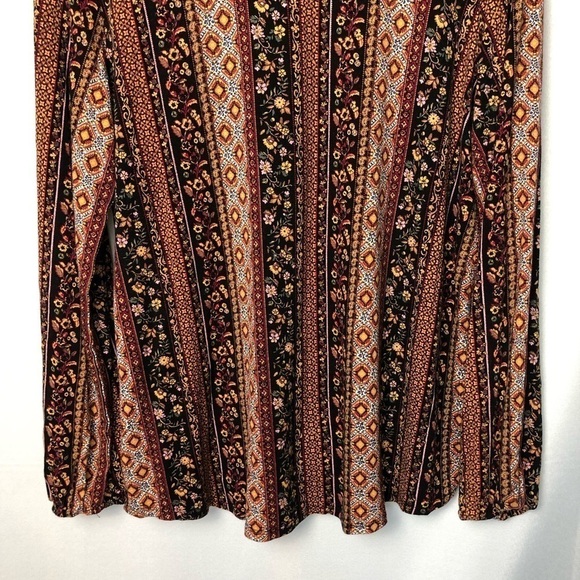 Daytrip Boho Button Down Floral V-Neck Flowy Long Sleeve Top L - Picture 9 of 13